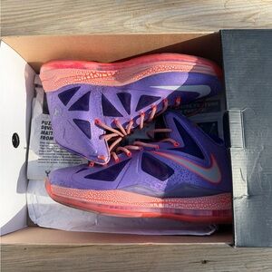 Nike LeBron X 10 All-Star Area 72 Basketball Shoes Sz 11 Purple Pink Space Alien